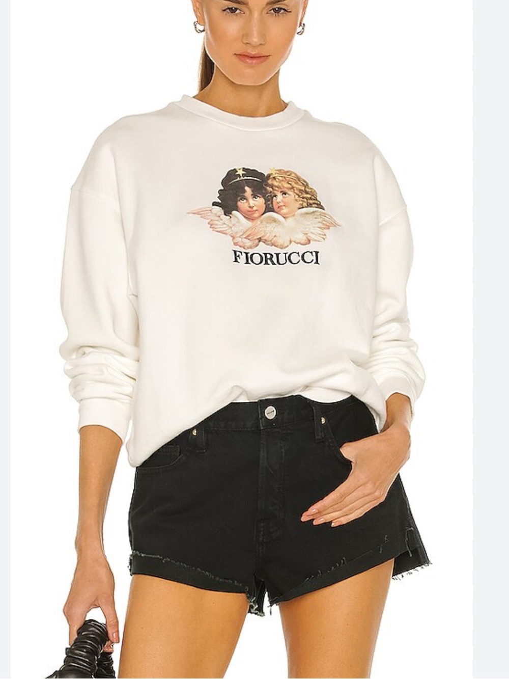 FIORUCCI Vintage Angels Sweatshirt in White - Picture 2 of 10